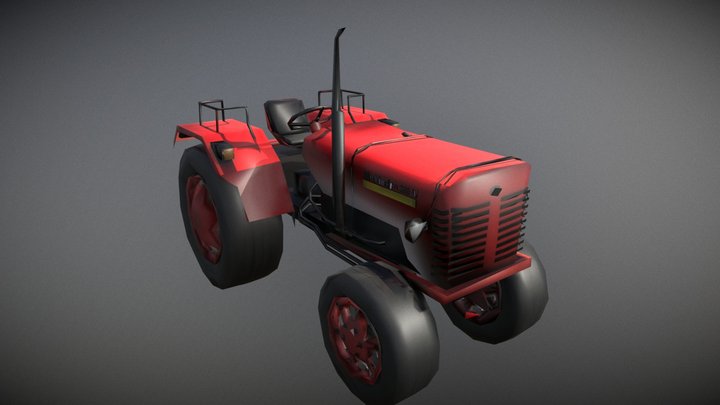 Tractor Low Poly 3D Model
