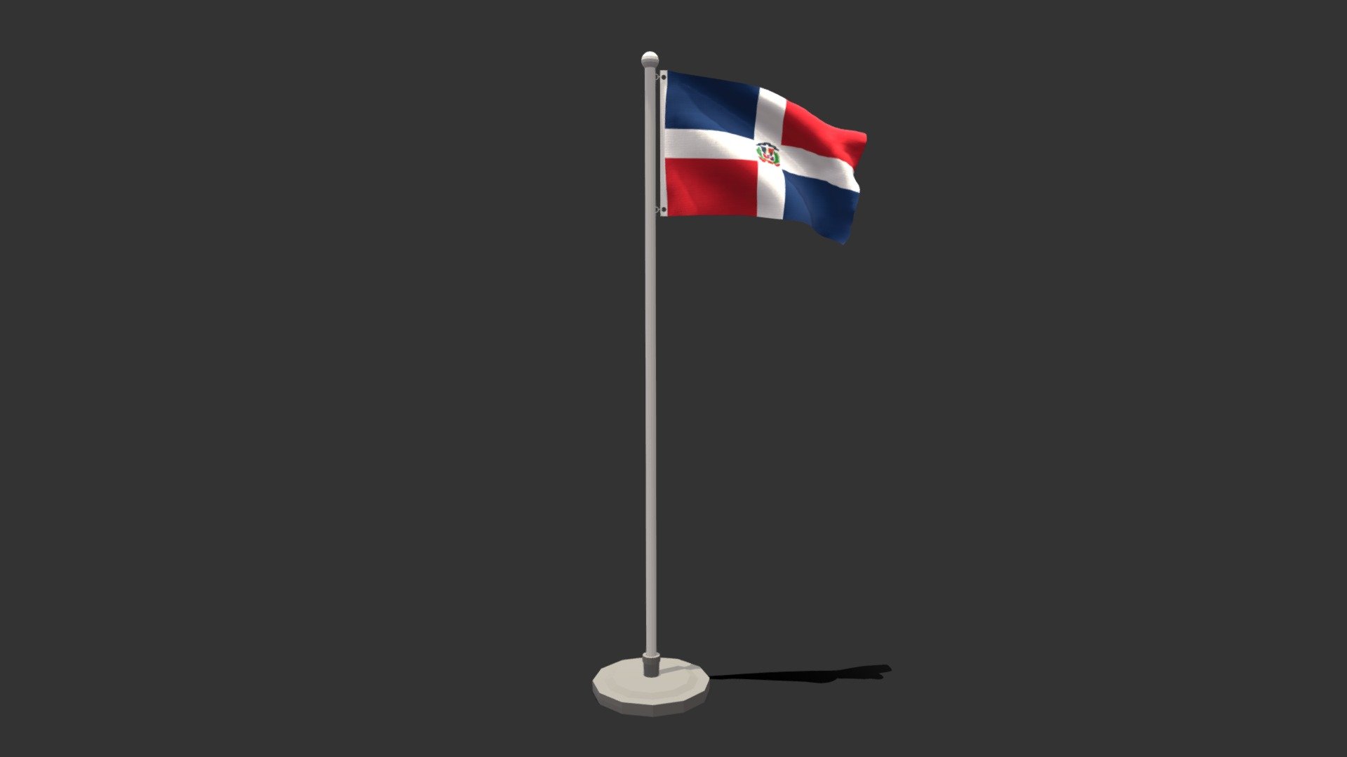 Seamless Animated Dominican Republic Flag Buy Royalty Free 3D model