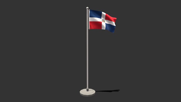 Seamless Animated Dominican Republic Flag 3D Model
