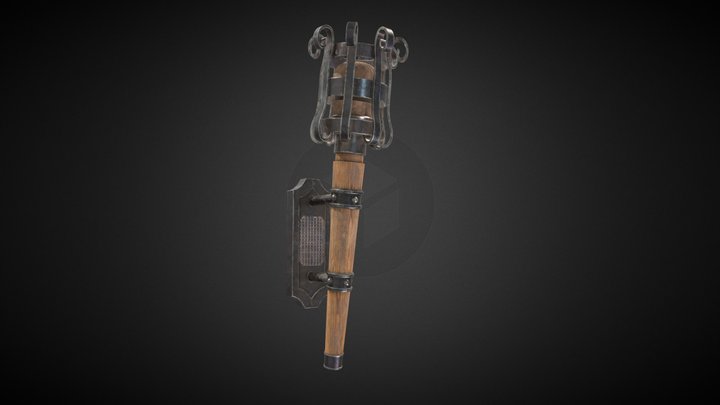 Dungeon Wall Torch 3D Model