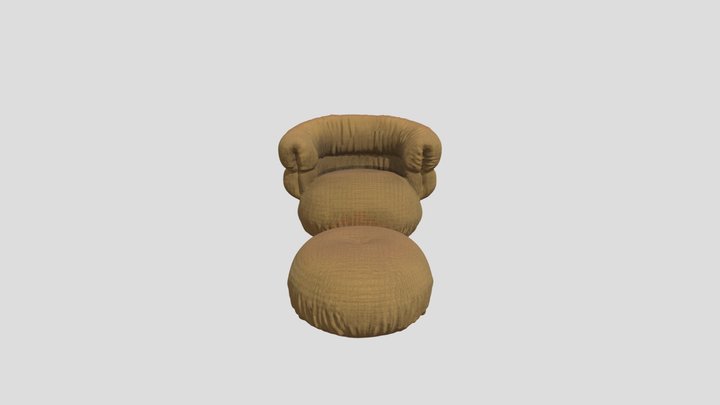 Comfort Lounge Chair and Ottoman 3D Model