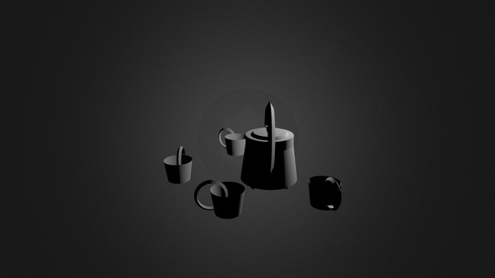 Midcentury Tea Set  3D Model