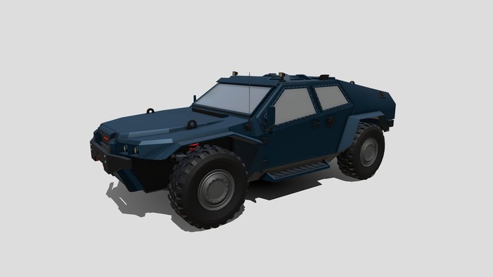 Draft armored vehicle 3D Model