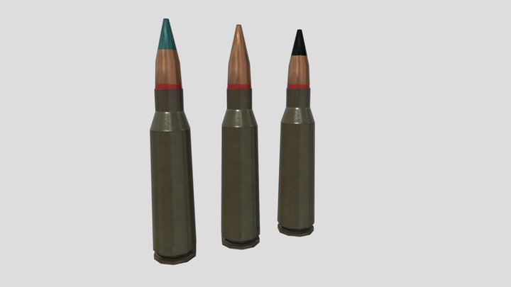5.45x39 mm 3D Model