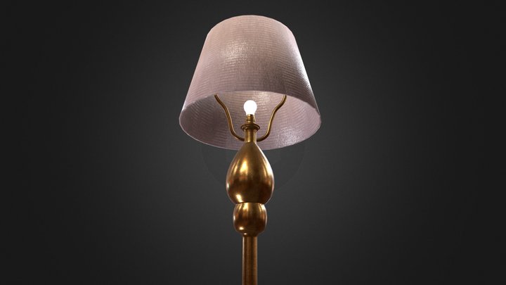 Classic Brass Floor Lamp | Free 3D Model