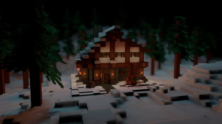 The Warm House - Hytale pixel art scene 3D Model