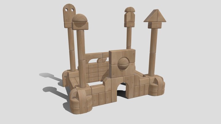 Block Castle 3D Model