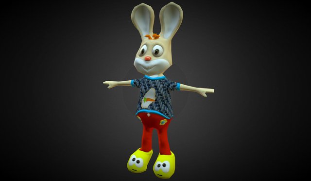 LowPoly Rigged Bunny Character 3D Model
