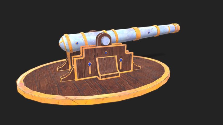 Stylized Cannon 3D Model