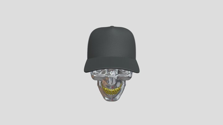 Trucker Hat Mock-Up Skull Blender Template 3D Model