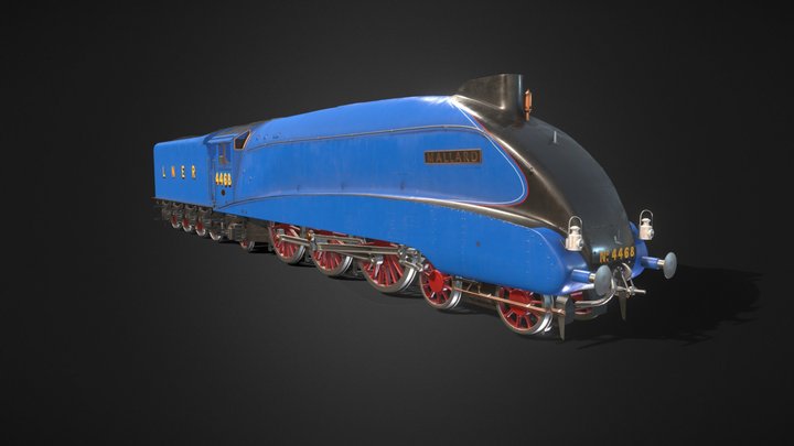 A4 Locomotive Train: Mallard 3D Model