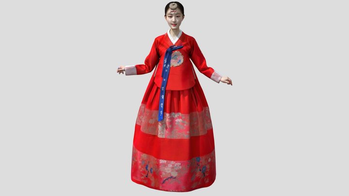 Korea – Hanbok - wedding dress – Gratis 3D-model STL