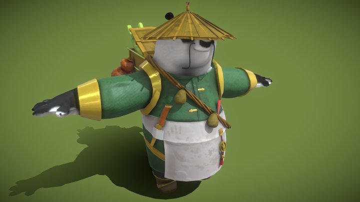 Qian The Shopkeeper Panda 3D Model