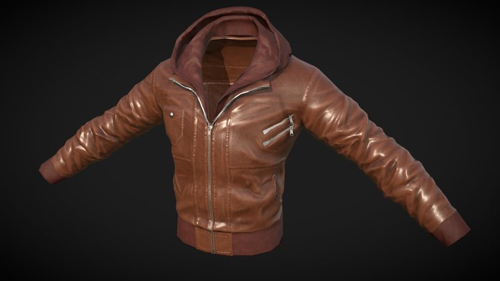 Leather Jacket - Low Poly Bake Zbrush sculpt 3D Model