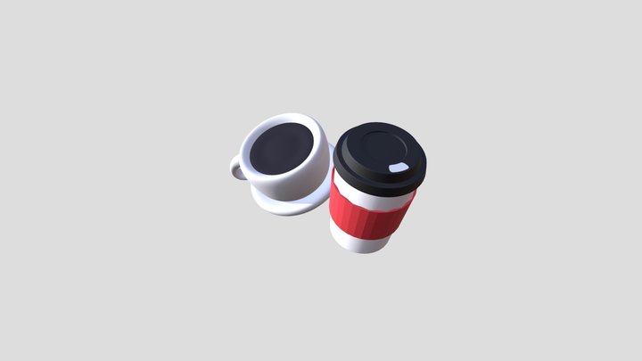 Coffee cup and a cup of coffee 3D Model