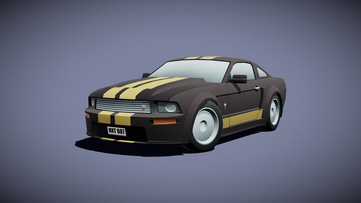 Lowpoly Mustang Shelby GT-H 3D Model