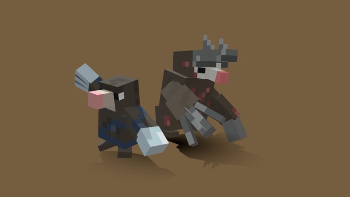 Blockbench - Drilbur & Excadrill 3D Model