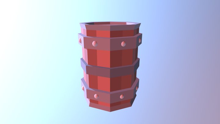 Low Poly Barrel 3D Model