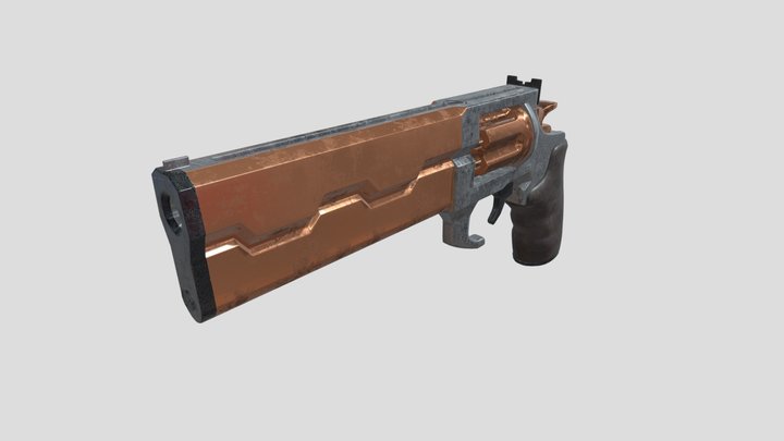 Second year: Cyberpunk Revolver 3D Model