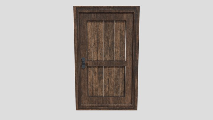 Wood Door Sample – Free Game Asset 3D Model