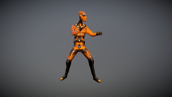 Alien Orange Trooper 3D Model