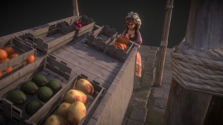 The Fruit Vendor 3D Model