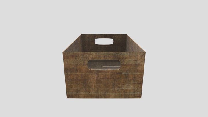 Wooden box container 3D Model
