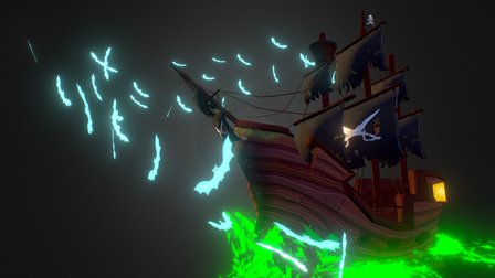 Handpainted Ghost ship! 3D Model