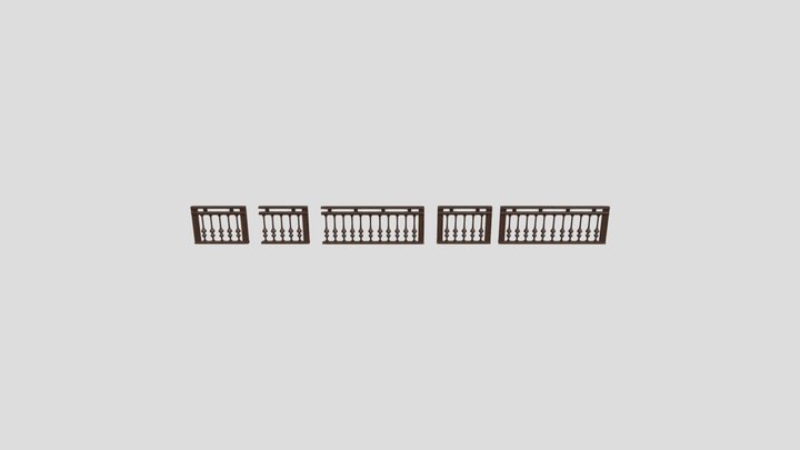 wood handrail 3D Model