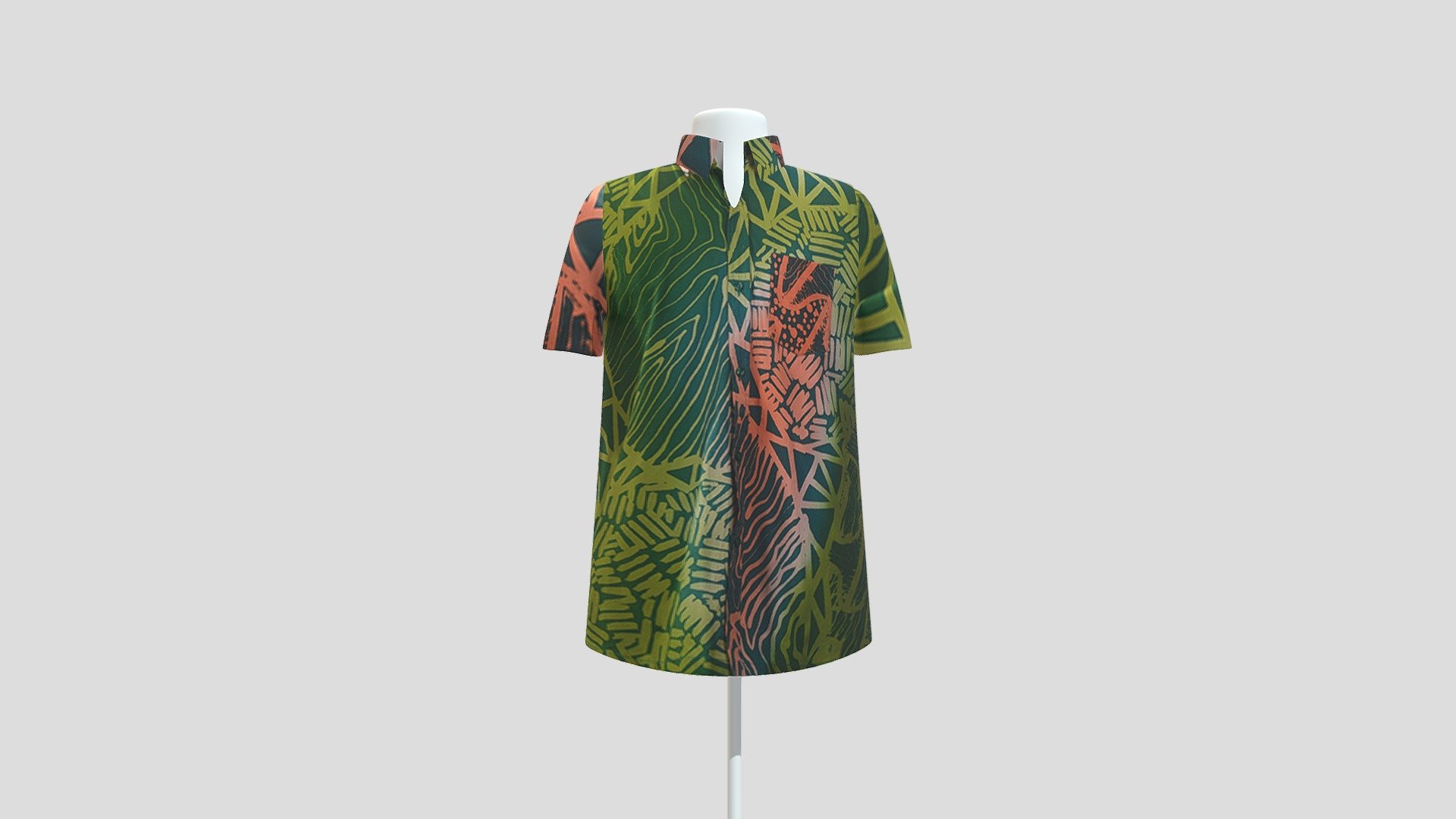 1 Men Batik Shirt Short - Download Free 3D model by eeelabvisual