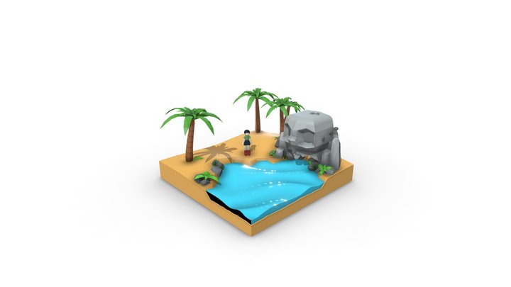 Pirate Theme Diorama 3D Model