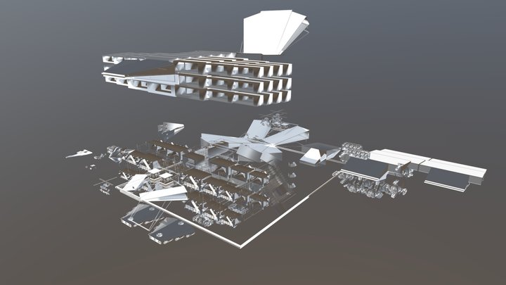 Hopper-Copter SWARM Vaccine Lab Satellite Runway 3D Model