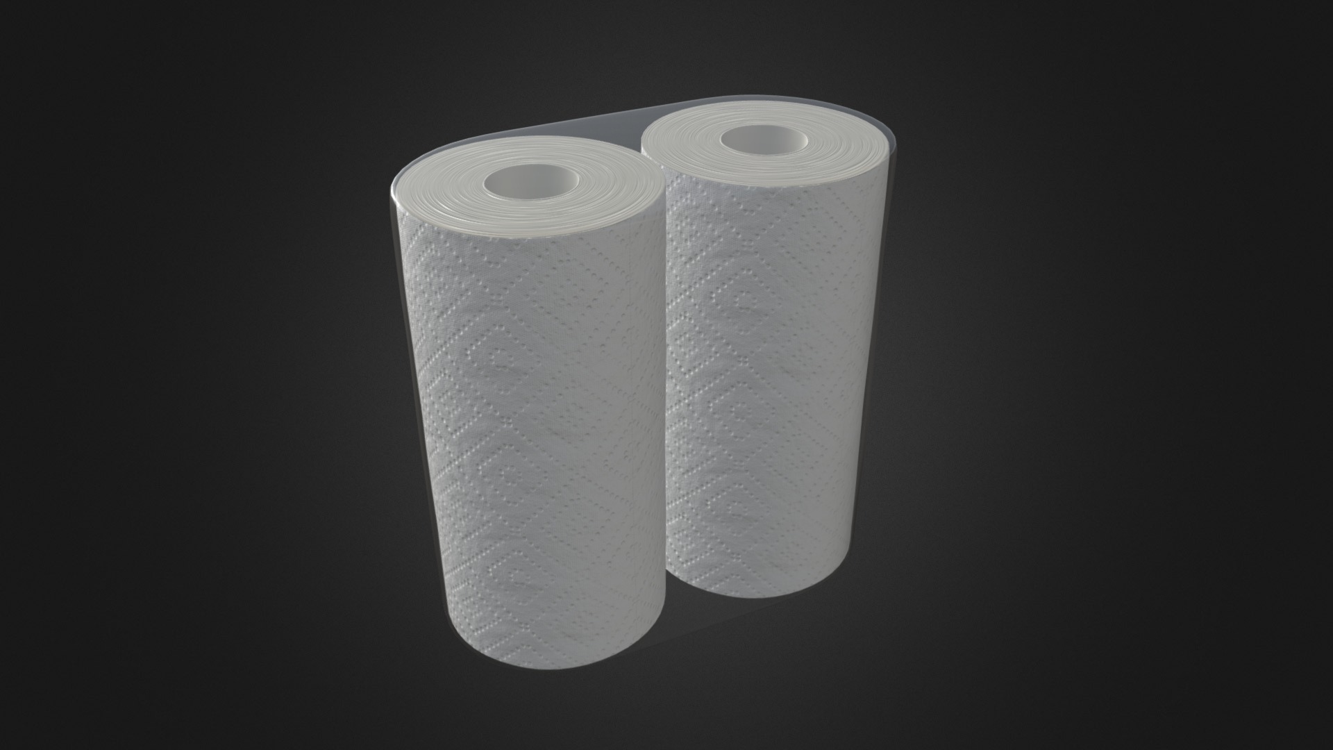 3D model paper towel pack 2 - This is a 3D model of the paper towel pack 2. The 3D model is about a roll of toilet paper.
