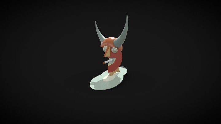 Horned Man with Cigarette 3D Model
