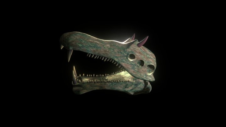 Gargantuan Leviathan Skull Subnautica 3D Model