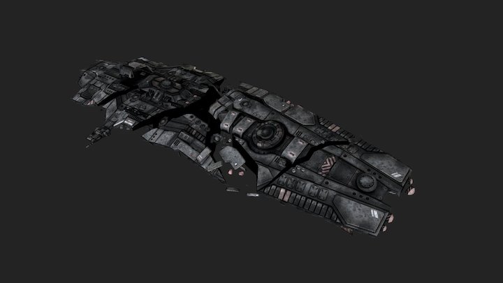 hgn_battleship_wrecked 3D Model
