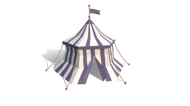Central circus tent lowpoly 3D Model
