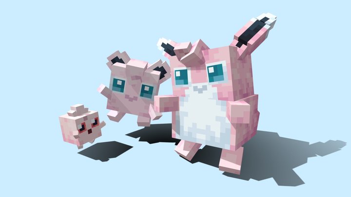 igglybuff + jigglypuff + wigglytuff 3D Model