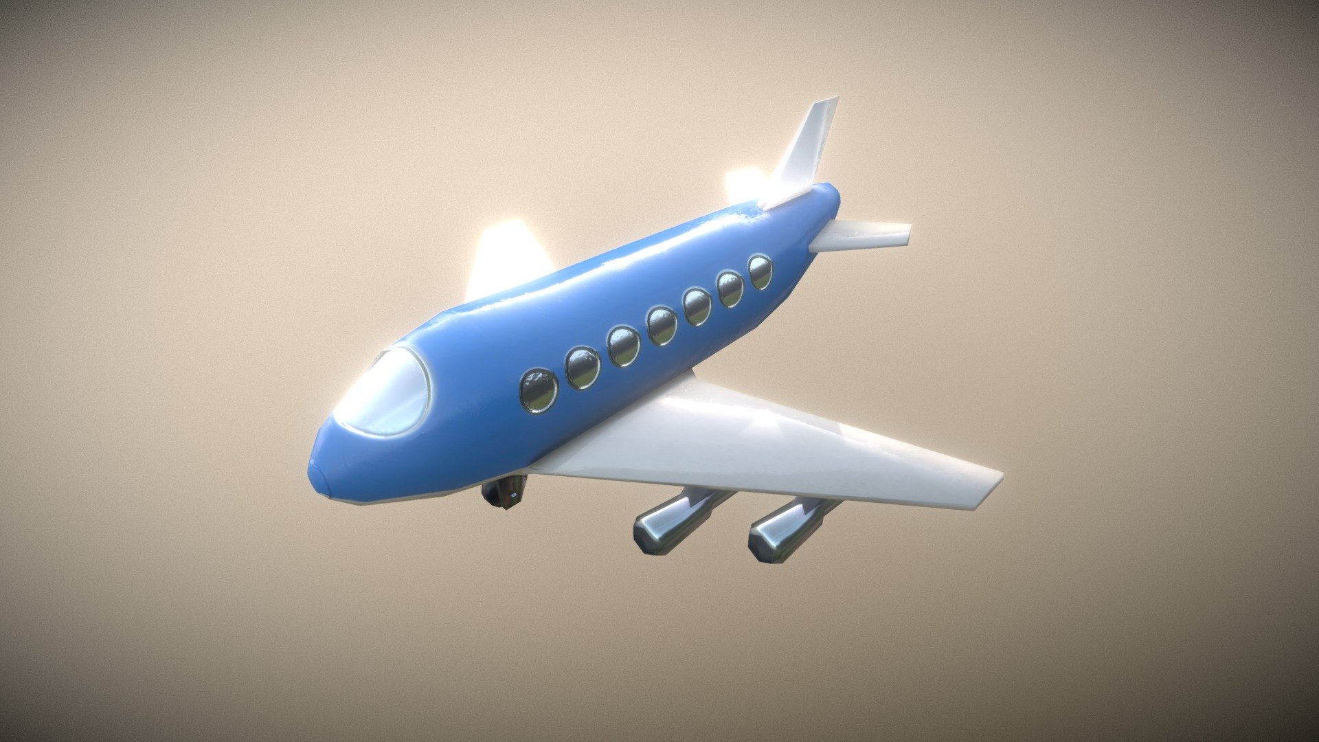 Jumbo Jet Toy low-poly game ready