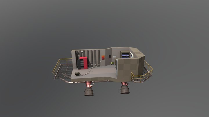 Lethal Company Spaceship Diorama 3D Model