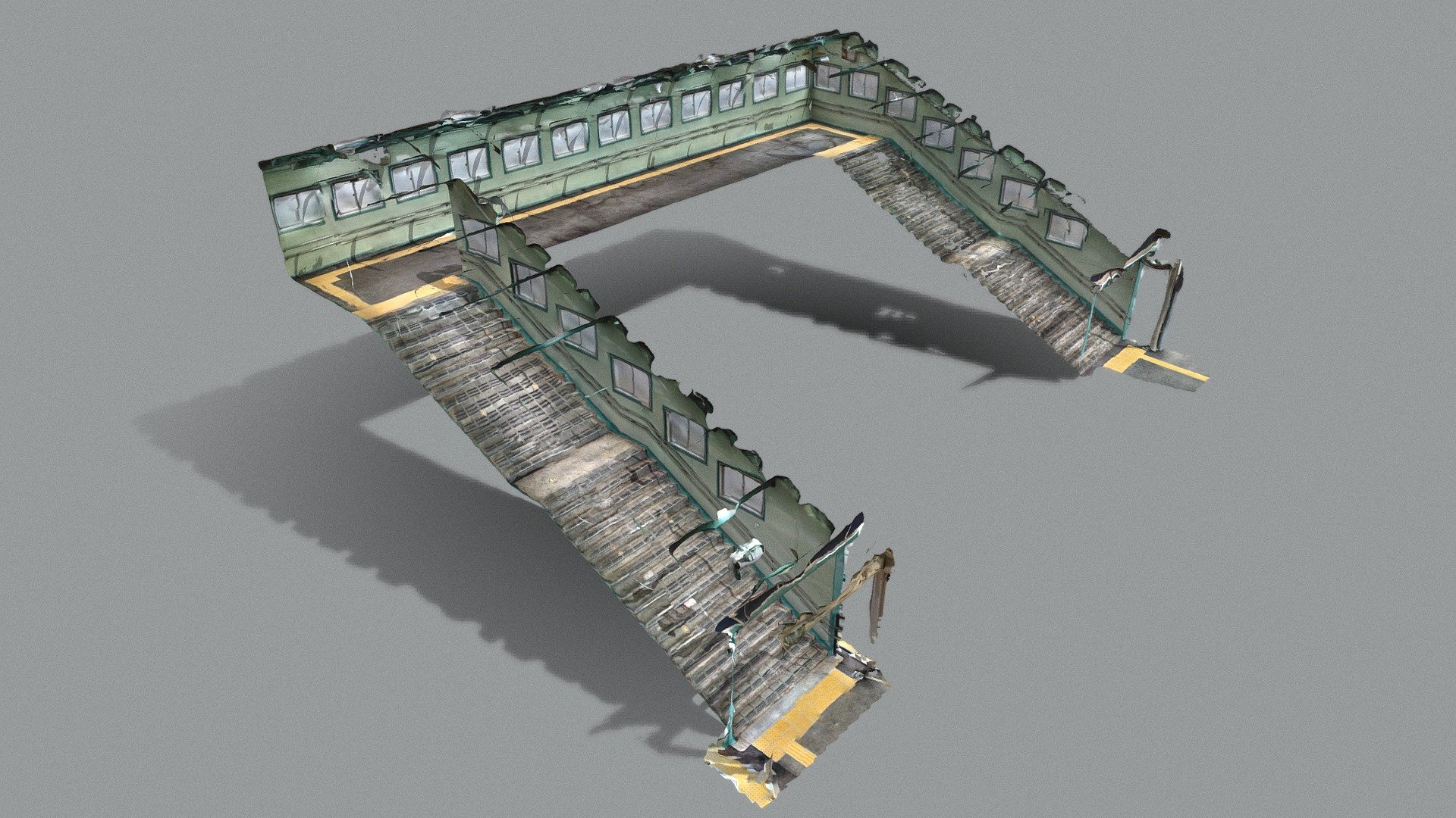 Overpass at Namie Station：浪江駅の跨線橋