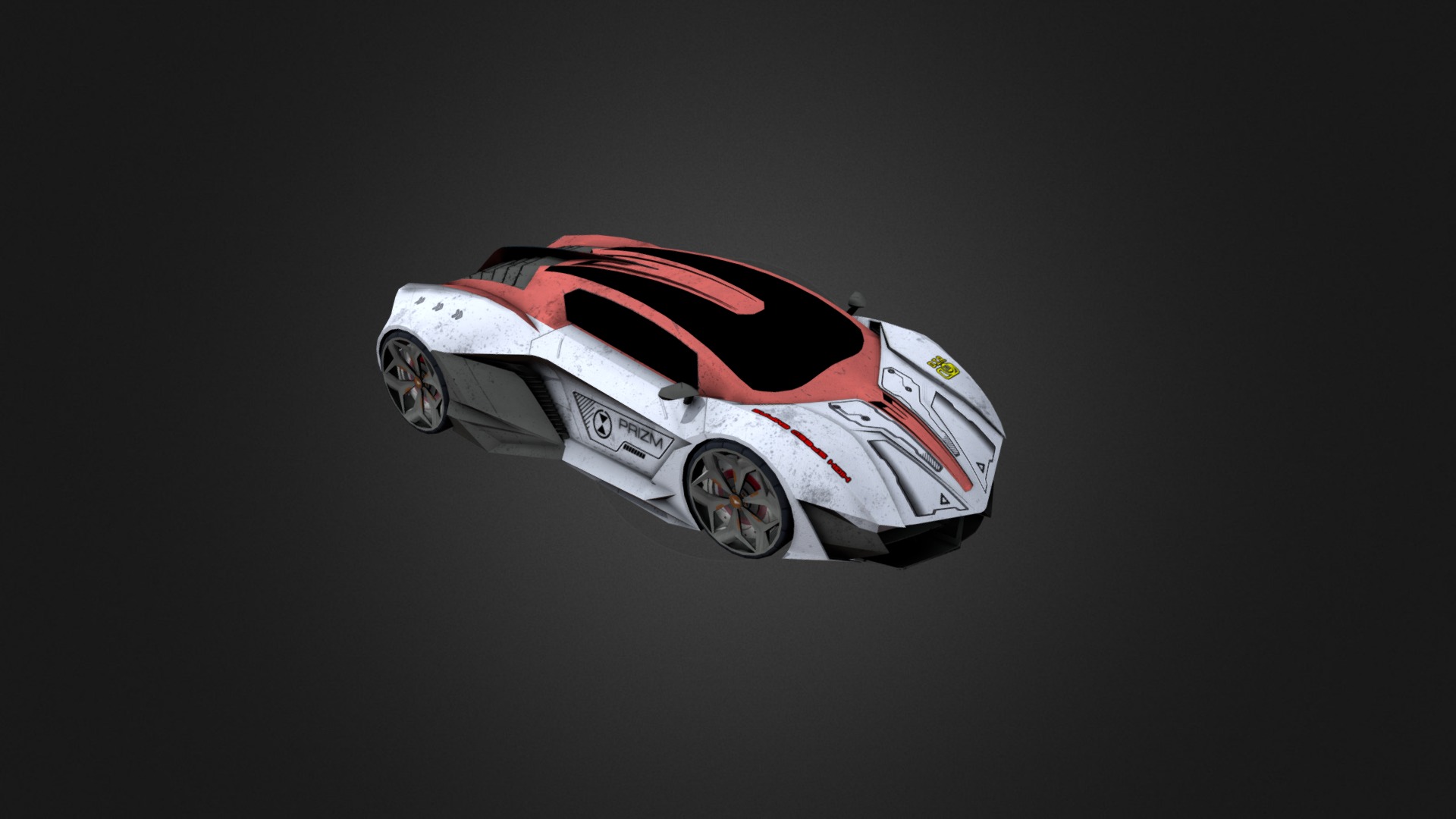 3D model Lamborghini(Game car) - This is a 3D model of the Lamborghini(Game car). The 3D model is about a white and red race car.