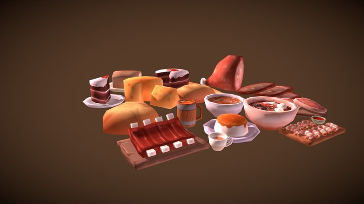 Low Poly Food 3D Model