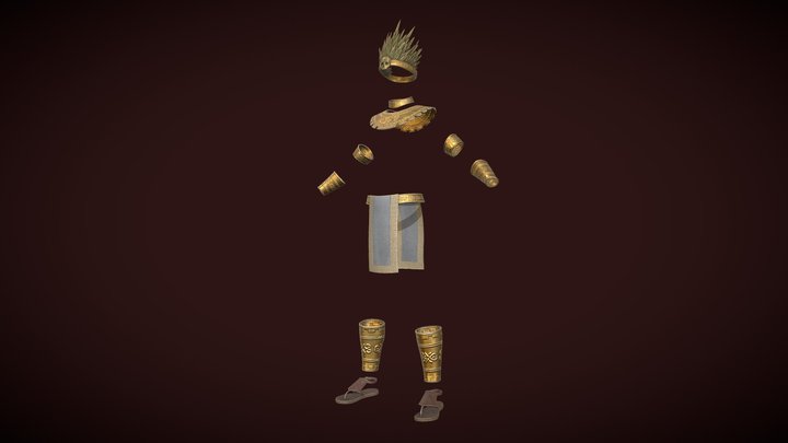 Aztec God of War - Fantasy Clothing 3D Model