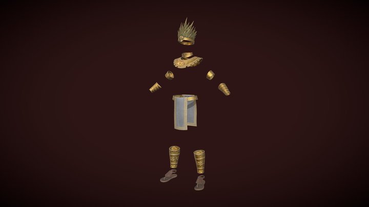 Aztec God of War - Fantasy Clothing 3D Model