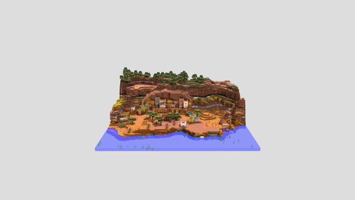 Minecraft: Pueblo Village (Badlands/Mesa Biome) 3D Model