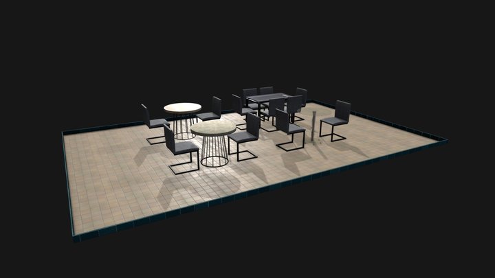Free 3D PBR Low-Poly Furniture Asset Pack 3D Model
