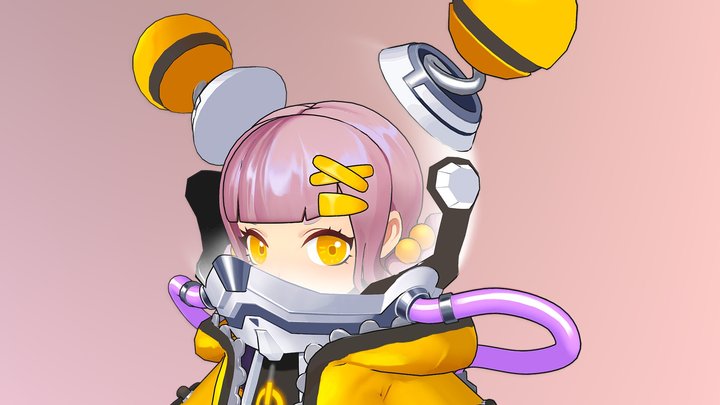 Cartoon / an electrical researcher 3D Model