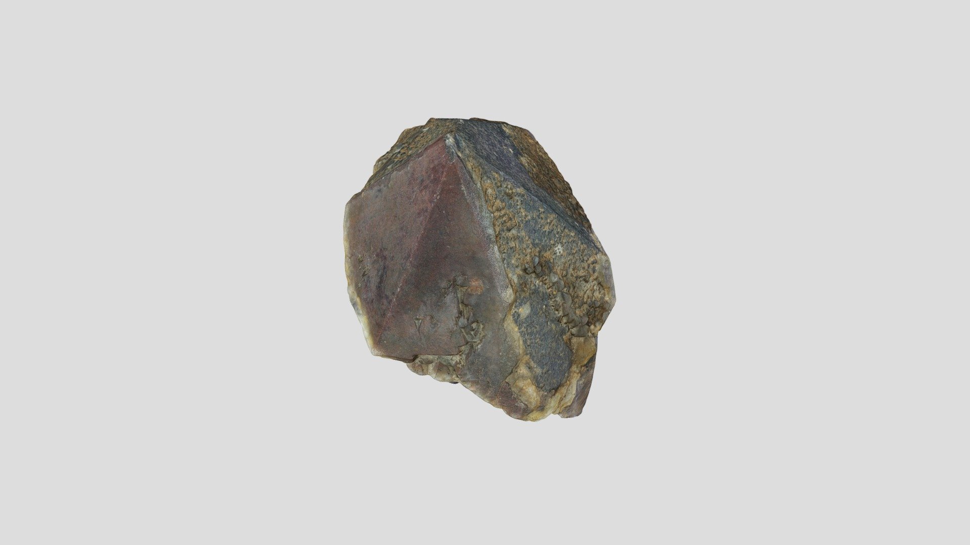 Amethyst with iron oxide coatings