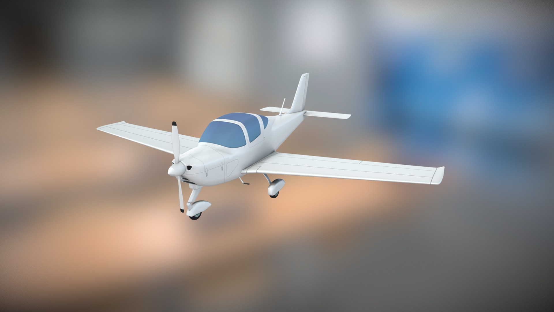 3D model Tecnam P2002 Sierra airplane - This is a 3D model of the Tecnam P2002 Sierra airplane. The 3D model is about a small white airplane flying in the sky.